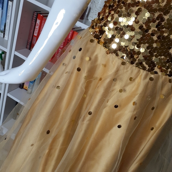 JJ's House Sweetheart Floor Length Tulle Prom Dress With Sequins Z12 - Picture 9 of 13